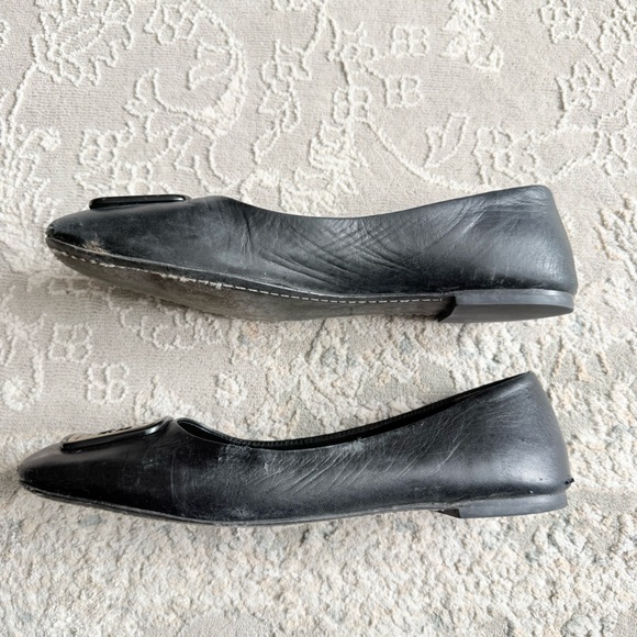 Tory Burch Black Flats with Gold Accent Size 10M - Picture 8 of 11
